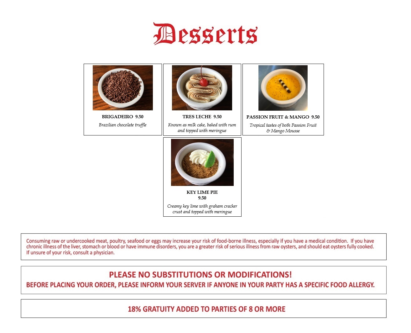 Desserts